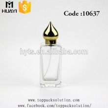 Bouteille de parfum carrée en verre de cristal de style arabe 100ml avec capuchon d&#39;or